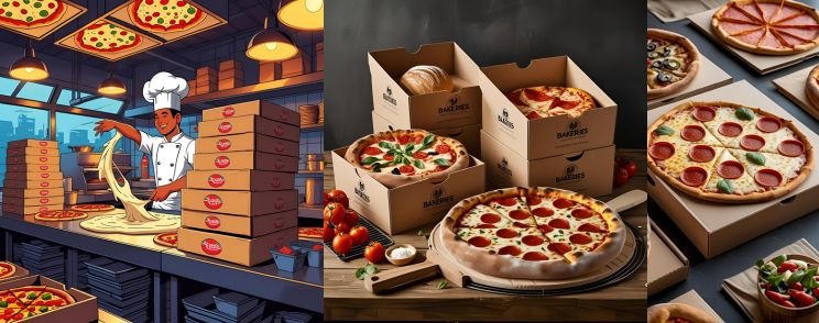 Custom printed pizza boxes by top pizza boxes manufacturers in Sivakasi