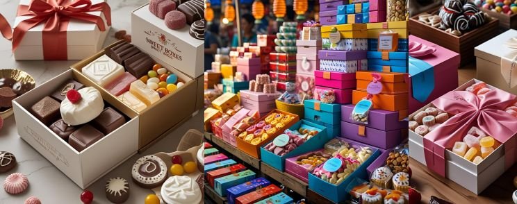 Sweet box packaging in wholesale stacks for export distribution